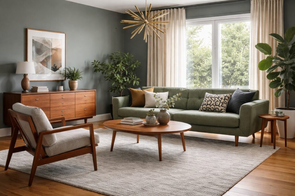 mid century modern inrichting, mid century