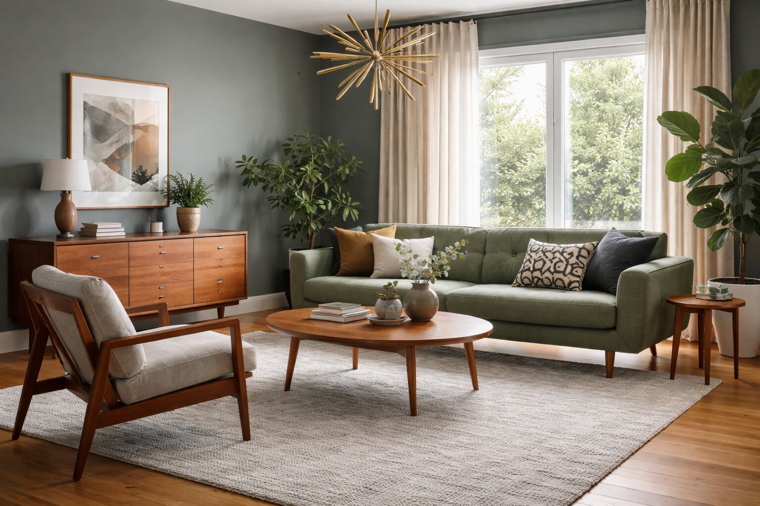 mid century modern inrichting, mid century