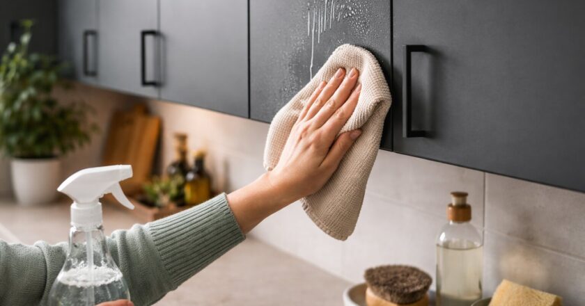 Matte keukenkastjes schoonmaken zonder strepen of glansverschil