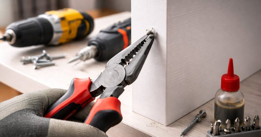 Dolgedraaide schroef verwijderen zonder schade aan muur of meubel