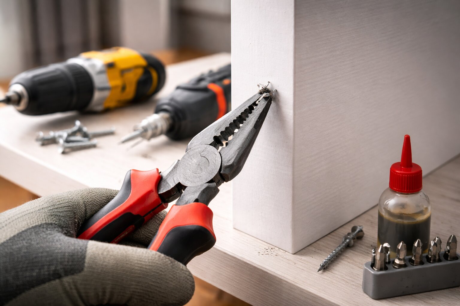 dolgedraaide schroef verwijderen, schroef