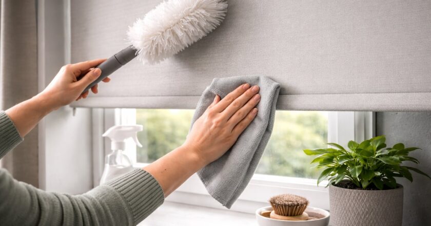 Rolgordijnen reinigen zonder vlekken of vervorming