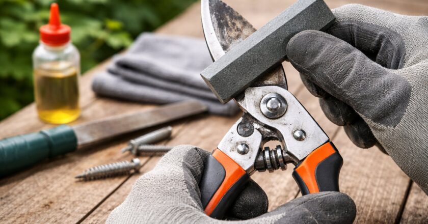 Snoeischaar slijpen voor strak snoeiwerk en een verzorgde tuin