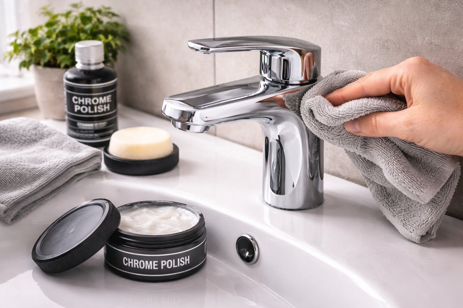 chroom poetsen, chroom