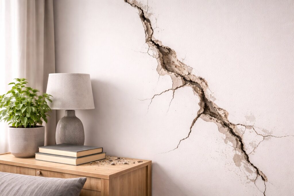 Scheuren in muur: oorzaken herkennen en schade duurzaam herstellen