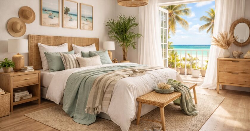 Een beach slaapkamer creëren met rust, licht en natuurlijke materialen